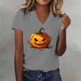 thumbnail image 2 of Bovemsi Womens Shirt Sleeve Tops Soft Loose‑Fit V‑Neck Graphic Short‑Sleeve Prints Fashion Outfits Clothes Breathable XXXL, 2 of 4