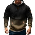thumbnail image 3 of Men's Big and Tall Graphic Pullover Hoodie with Gradient Zipper and Pocket for Casual Wear, 3 of 5