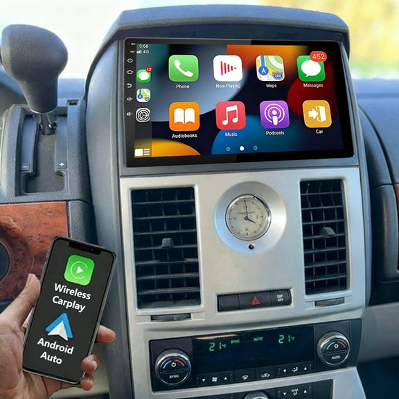 Gsuatey Android Car Stereo Radio for Chrysler Voyager 2008-2016 with Wireless Apple Carplay Android Auto Bluetooth 10 inch Touchscreen with GPS Navigation WiFi HiFi FM RDS Backup Camera