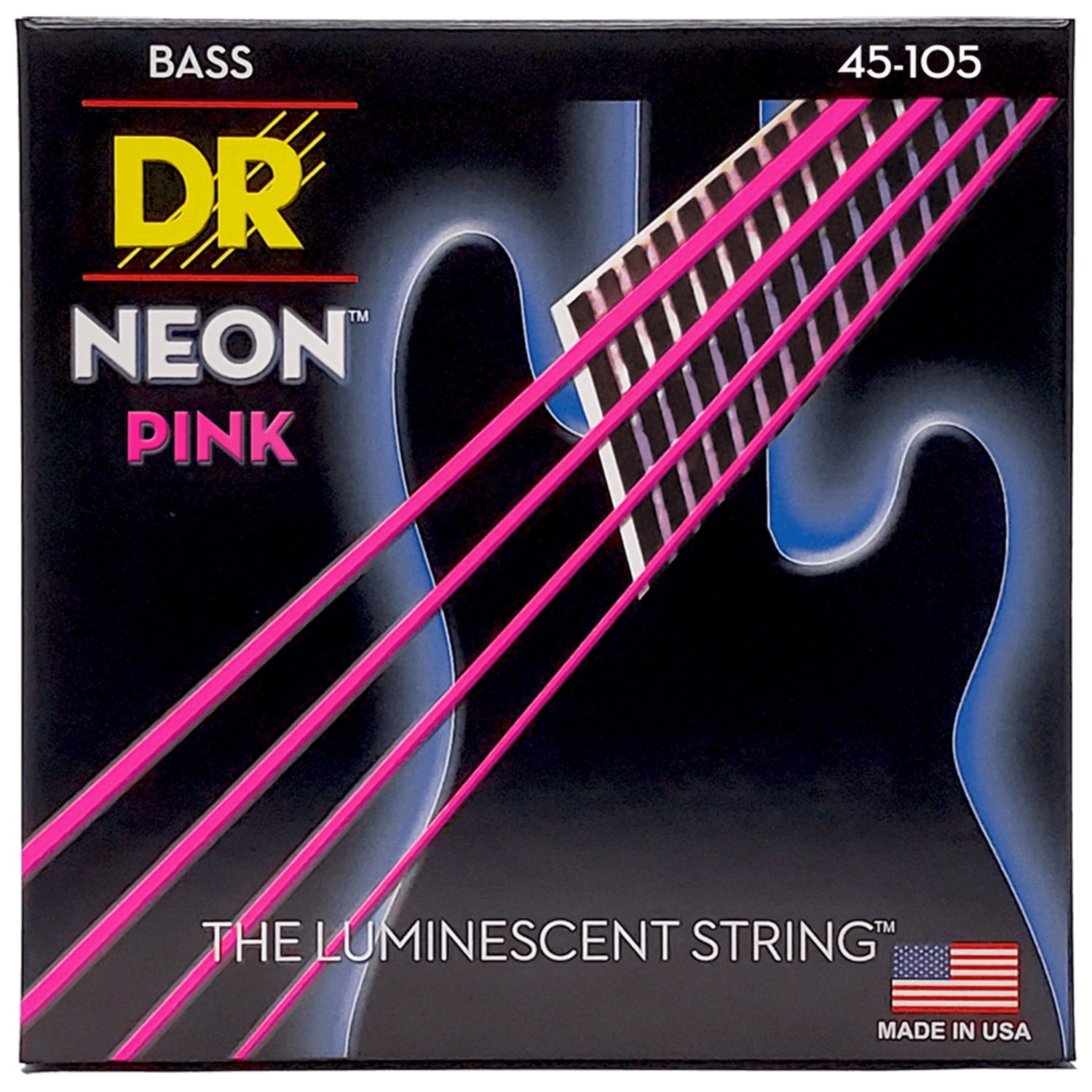 DR Strings HI-DEF NEON Pink Medium 4-String 45-105 – NPB-45