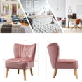 thumbnail image 3 of Resenkos Armless Accent Chair, Wingback Sofa Chair,Reading Chair,Modern Armless Velvet Accent Chair with Wood Legs-Pink, 3 of 8