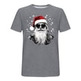 thumbnail image 3 of Men's Christmas T-Shirts Short Sleeve Merry Christmas Santa Claus Graphic Tees Xmas Holiday Party Tees Tops, 3 of 5