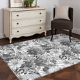 thumbnail image 3 of Rectangle Area Rugs 3 x 5 Ft, Spring Floral Non-Slip Residential Carpet, Retro Country Flowers Leaves Botanical Gray Indoor Crawling Mats Runner Rugs for Living Room/Dining Room/Bedroom, 3 of 8