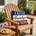 thumbnail image 6 of Nkmbld 4th of July Throw Pillow Cover, 18 x 18 Inch Red White Blue Independence Day Patriotic Throw Pillow Case for Sofa Couch Bed Home Outdoor, 6 of 8