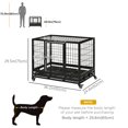 thumbnail image 3 of PawHut Heavy Duty Dog Crate Cage for Large Medium Dogs Lockable Wheels Tray, 3 of 9