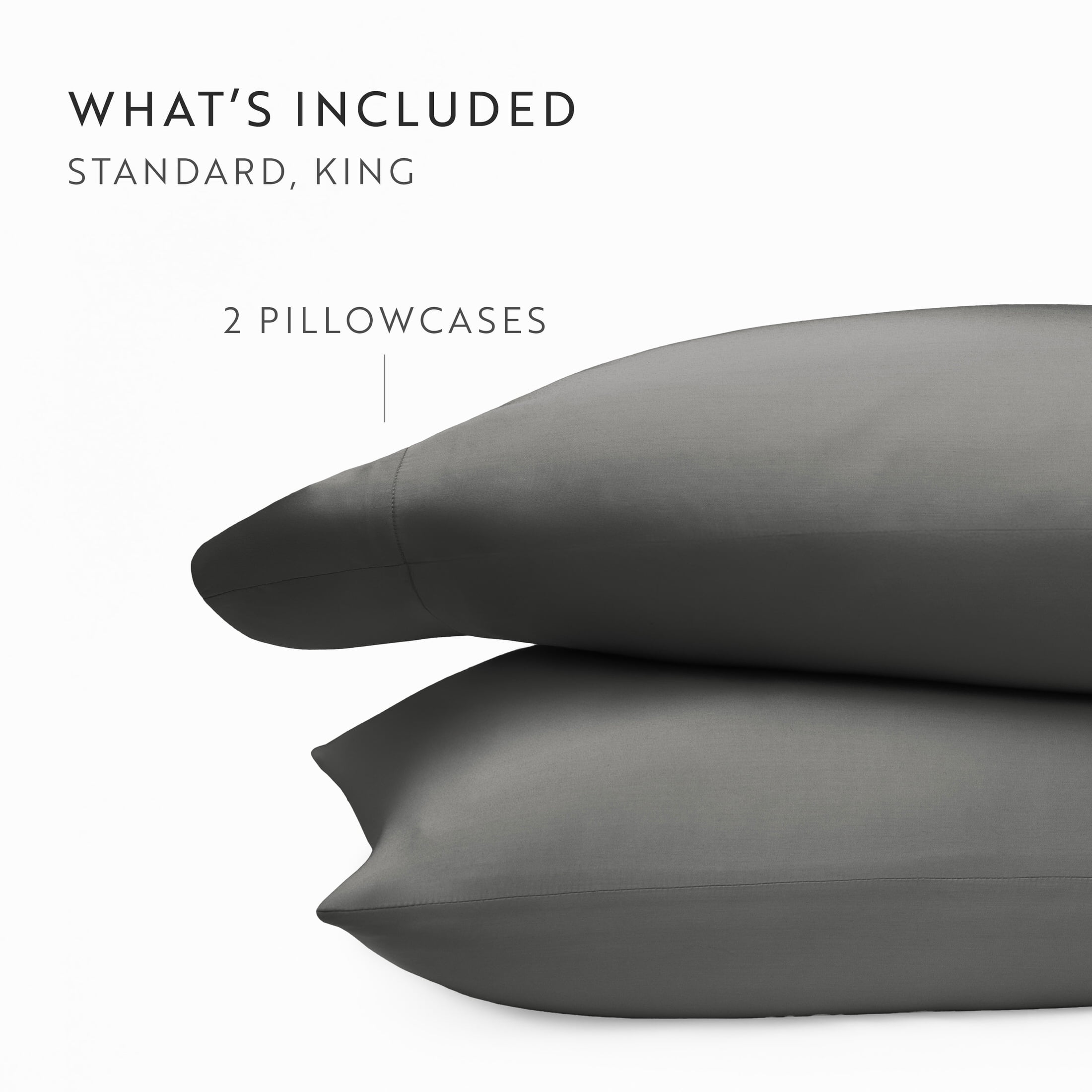 Noble Linens 2 Piece Rayon From Bamboo Pillowcase Set, Gray, King