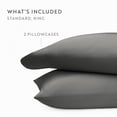 thumbnail image 3 of Noble Linens 2 Piece Rayon From Bamboo Pillowcase Set, Gray, King, 3 of 5