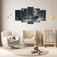 thumbnail image 4 of ZHONGYUTONG 5 Panel Christmas Wall Art Large Xmas Canvas Pictures Santa Claus and Reindeer Painting Winter Scenes Prints Holiday Home Wall Decor Framed (12x16inx2pcs 12x24inx2pcs 12x32inx1pcs), 4 of 4