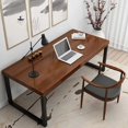 thumbnail image 2 of Wood Standing Office Desk Legs Long Vanity Executive Computer Desks Bedroom Shelf Escritorios De Ordenador Modern Furnitures My Lux Decor Round, 2 of 24