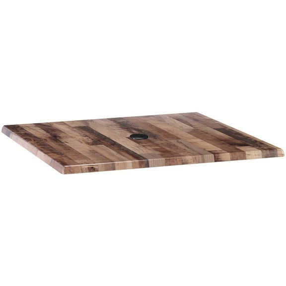 Holland 36" EnduroTop Square Table Top with Hole in Rustic