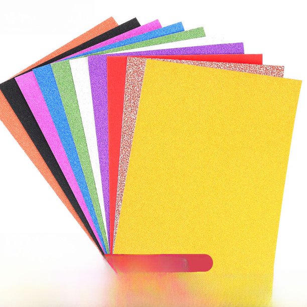 Pegatinas para niños y estudiantes hechas a mano con polvo dorado de color láser flash A4