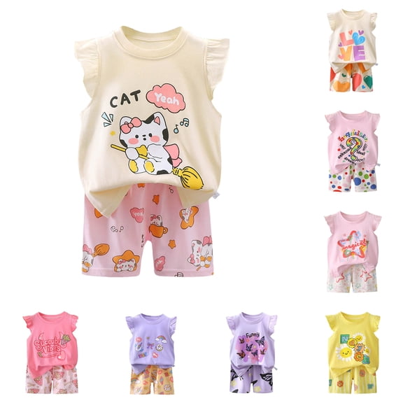 3T Girl Clothes Summer Clothes Toddler Boys Clothes for Baby Boy Summer Outfits Sleeveless Tank Top and Shorts Set 3M-6T