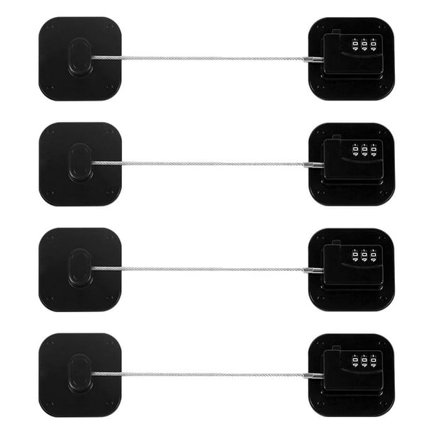 Cerradura para Refrigerador, Cerradura Combinada para Gabinetes de Refrigerador, Cajones, Cerradura para Refrigerador de Alta Resistencia, Cerradura de Seguridad, Paquete de 4