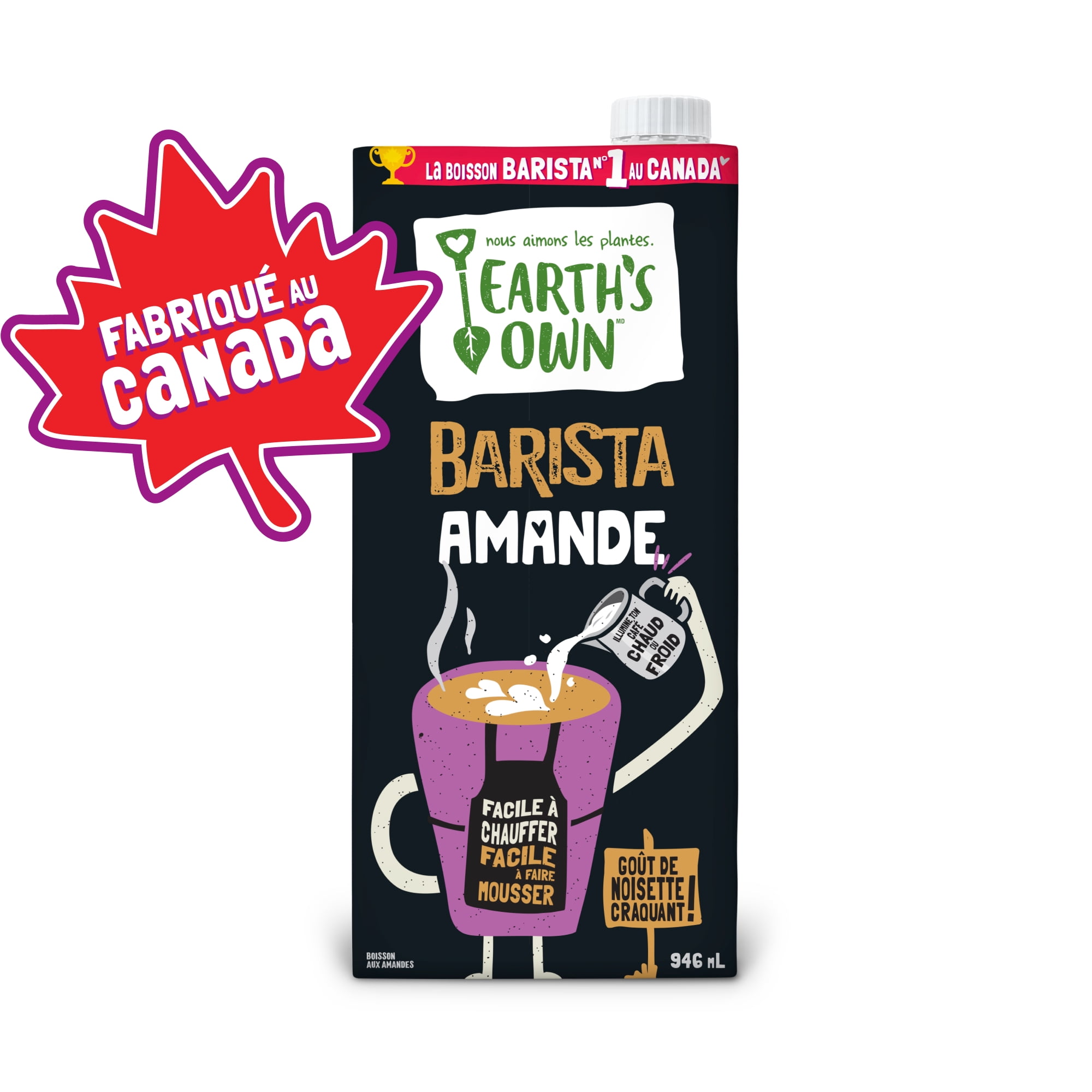 Earth's Own Almond Barista Plant Based Shelf Stable Beverage 946ml, Earth's Own Almond Barista Plant Based Shelf Stable Beverage 946ml