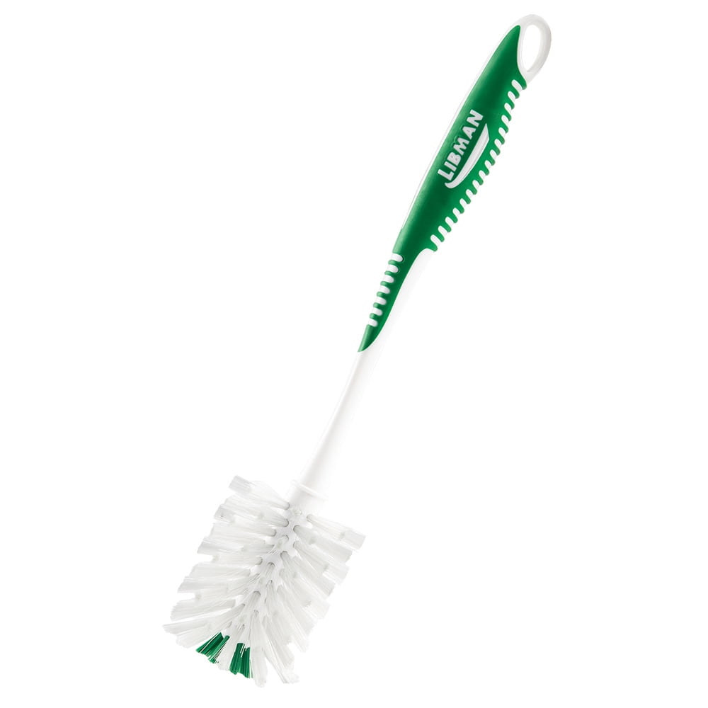 Libman Soft Bristle  Bottle Brush, Green & White - Pack of 6