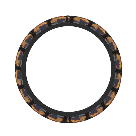 Picia Sunset Western Cowgirl Car Steering Wheel Cover, Non-Slip, Breathable, Universal 15 inch