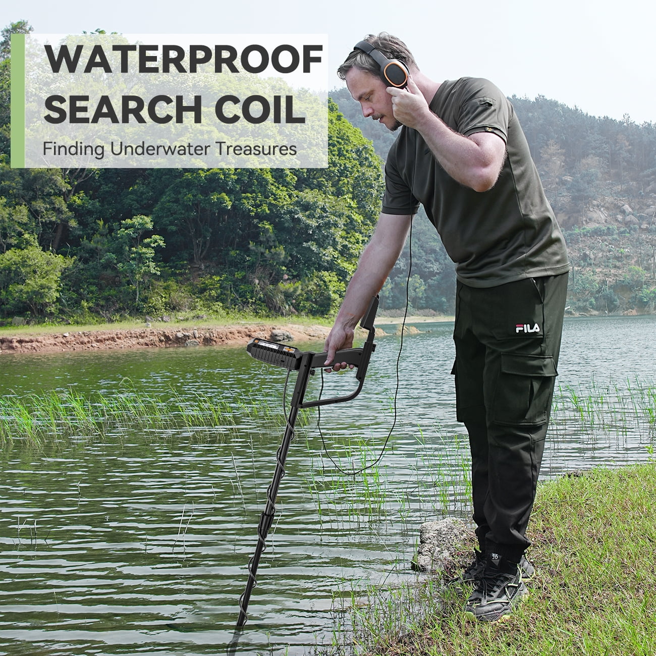 Metal Detector for All Ages: Waterproof Design for Gold Hunting, Reliable Anti-Interference Technology, Clear LCD Screen, Multiple Modes, IP68 Coiled Head