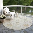 thumbnail image 5 of HomeRoots 622936 8 ft. Ivory, Gray & Taupe Floral Washable Transitional Indoor & Outdoor Round Area Rug, 5 of 9