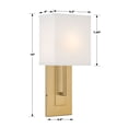 thumbnail image 2 of Crystorama Brent 1 Light Vibrant Gold Sconce - 6.5"W x 15"H x 4"D, 2 of 11