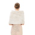 thumbnail image 5 of Women's Shawl Wrap Stole with Pearl Rhinestone Brooch Pin, Bridal Long Shrug Cape Winter Warm Scarf Wrap for Wedding Party, 5 of 7