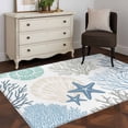 thumbnail image 4 of Coastal Washable Rug 2.7x5 Area Rug for Living Room Bedroom Non Slip Indoor Floor Rectangle Carpet Soft Low Pile Large Summer Beach Nautical Coral Starfish Entryway Rugs for Dining Room Office Home, 4 of 9