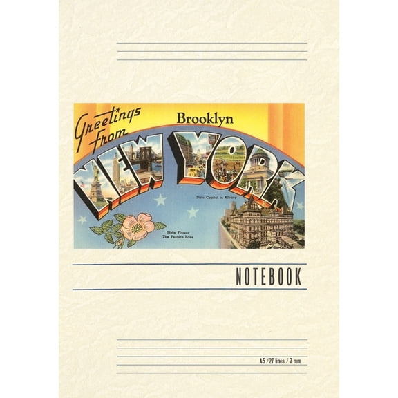 Vintage Lined Notebook Greetings from Brooklyn, New York City, (Paperback)
