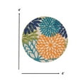 thumbnail image 2 of 4â€™ Round Orange Floral Outdoor Area Rug, 2 of 8