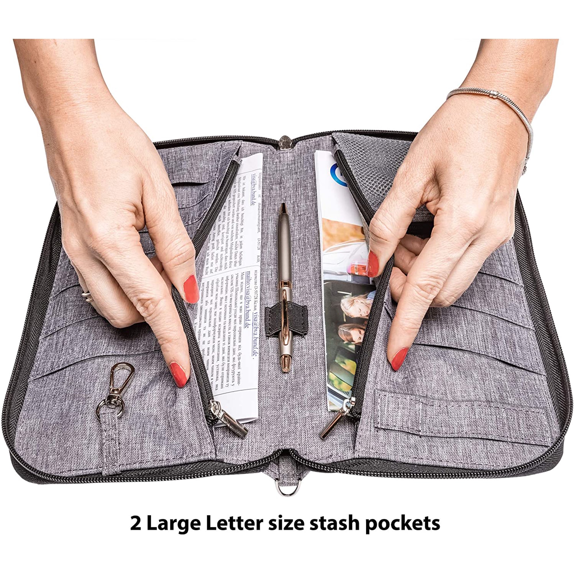 Porte-Passeport Familial Multifonction - Sac Documents Voyage Étui PU Étanche Avec Pochette Téléphone