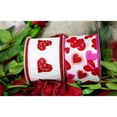 thumbnail image 5 of Reliant Ribbon - 92860W-036-10F, Hearts Embroidered Wired Edge Ribbon, White/red, 4 Inch, 10 Yards, 5 of 5