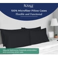 thumbnail image 6 of Royale Linens King Pillowcase Set of 2 - Bed Pillow Cover - 20" x 40" -Black Pillowcases - 1800 Brushed Microfiber, Wrinkle & Fade Resistant - Soft & Cozy- King Size Pillow Case (Black), 6 of 9