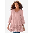 thumbnail image 2 of Roaman's Women's Plus Size Lace Illusion Blouse, 2 of 6