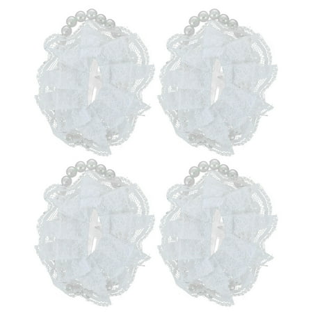 

4Pcs Exquisite Ceremony Bride Wrist Lace Flowers Bridesmaid Wrist Ornaments Props