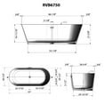 thumbnail image 2 of Ruvati 67-inch White epiStone Surface Oval Freestanding Bath Tub Omnia Matte, 2 of 2