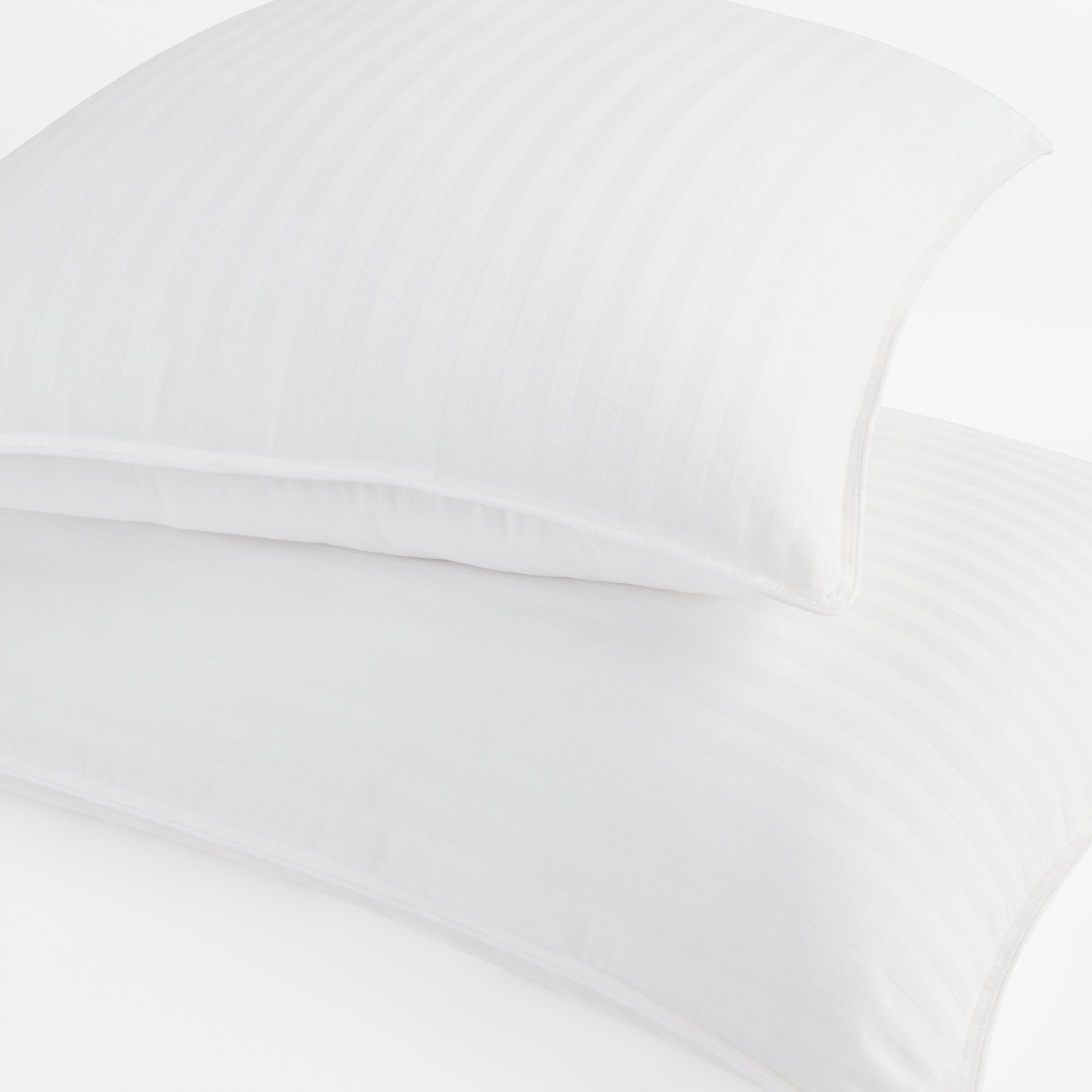 Noble Linens Cooling Luxury Gel Fiber Pillows with 100% Cotton Cover (Set of 2), Queen, White