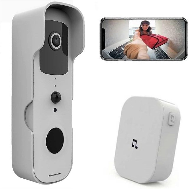 Wireless Doorbell with 1080P Camera Outdoor Waterproof WiFi Connected Doorbell Video Door Phone with Chime Rechargeable Battery Two-Way Audio Night Vi