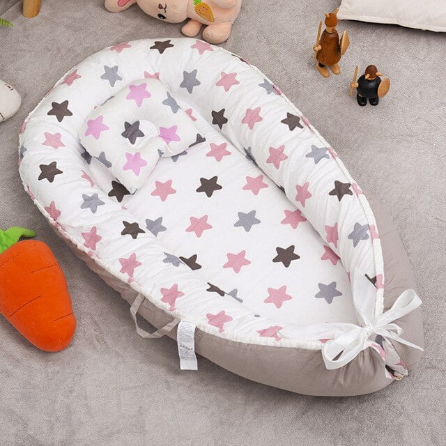 Portable Cosleeping Cribs for Newborns Soft Cotton Bionic Baby