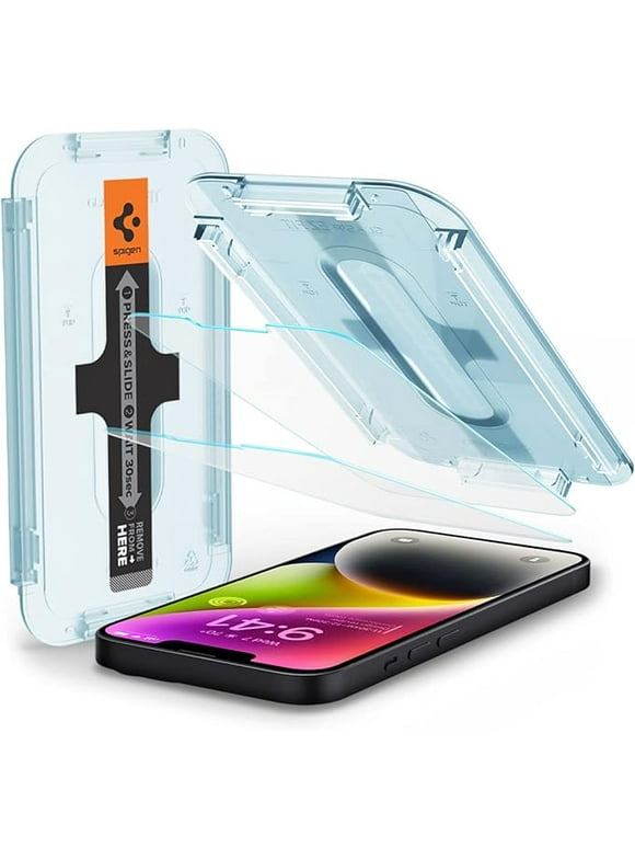 Spigen Tempered Glass Screen Protector [GlasTR EZ FIT] designed for iPhone 14 / iPhone 13 Pro/iPhone 13 [2 Pack]
