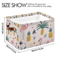 thumbnail image 4 of Yayeee Canvas Storage Basket with Handles for Shelves Fabric Bins Closet Organizer, Flamingo Pattern, 4 of 8