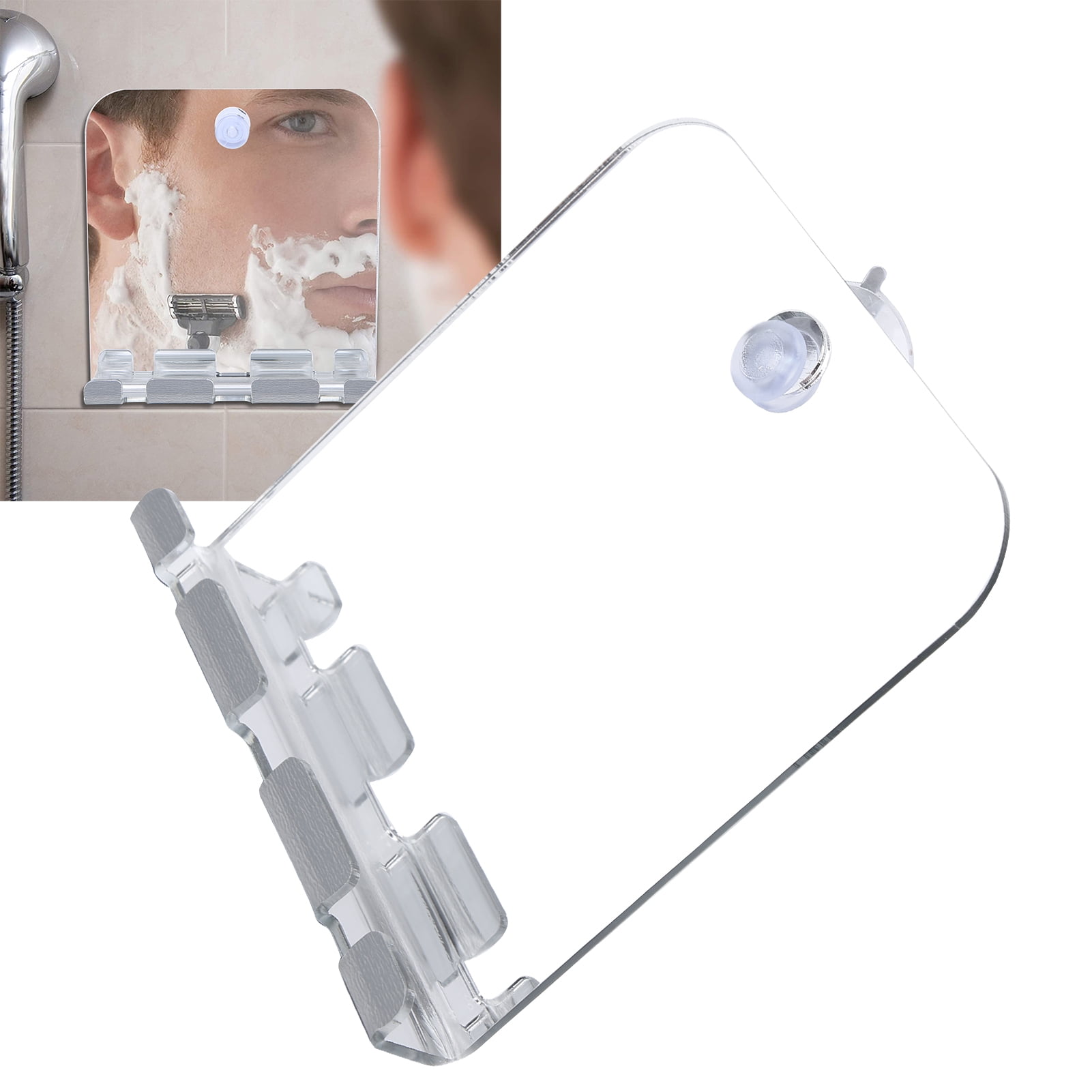 Gupbes Shower Mirror Fogless for Shaving Fogless Bathroom Shaving Mirror Shower Mirror Shatterproof Mirror with Hook,Shaving Mirror