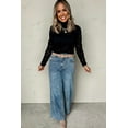 thumbnail image 5 of Women's Black Flower Lace See-Through Mock Neck Long Sleeve Top | [ZhiHiMeRi] | (US 16-18)XL, 5 of 6