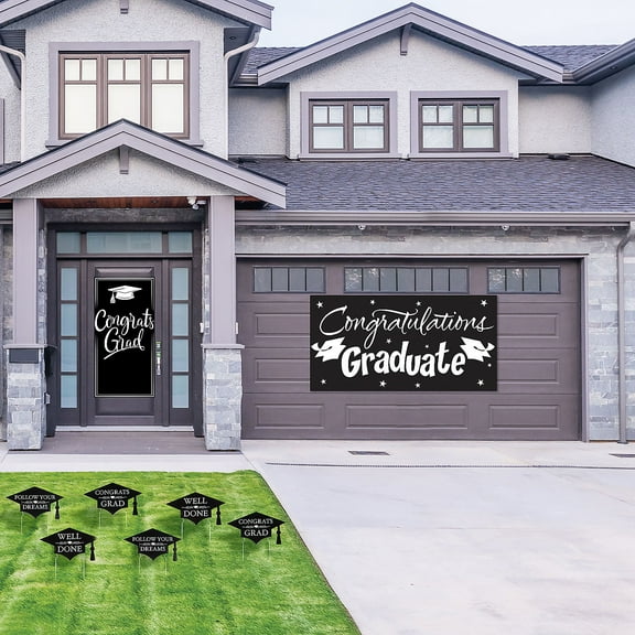 Fun Express Graduation Congrats Grad Outdoor Decorating Kit 8 Pieces