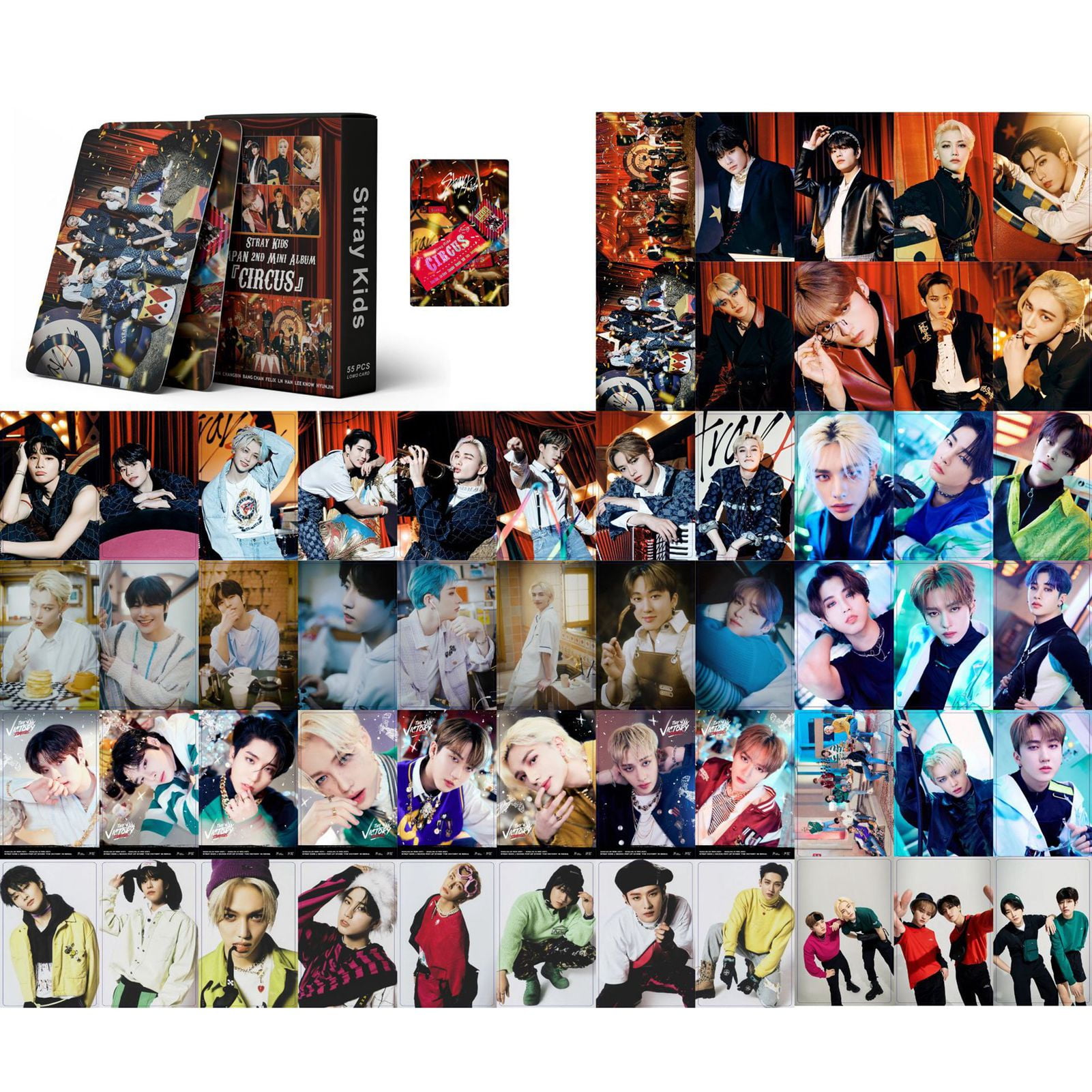 DraggmePartty 55Pcs/Set Kpop Stray Kids Album Circus Lomo Card Postcard ...