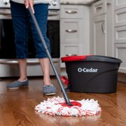 O-Cedar EasyWring Deep Clean Microfiber Spin Mop Head Replacements with Scrub Pad, Washable & Reusable, 2 Count