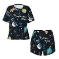 thumbnail image 4 of Lsque Space Women's Short-Sleeved Pajama Set - 2 Piece Soft and Lightweight Sleepwear Set-Medium, 4 of 9