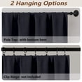 thumbnail image 5 of MKHILL Aether Black Blackout Curtains Set of 2, 45 Inch Long Short Room Darkening Window Drapes for Kitchen Laundry Bathroom Small Window, Each 40"W x 45"L, Black, 5 of 10