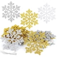thumbnail image 3 of Decoración navideña de copos de nieve, 24 piezas de decoración de copos de nieve, 3 of 5