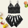 thumbnail image 2 of Puntoco Plus Size Nightdress Clearance,Lace Sleepwear Lingerie Temptation Babydoll Underwear Nightdress Black 10(XL), 2 of 2