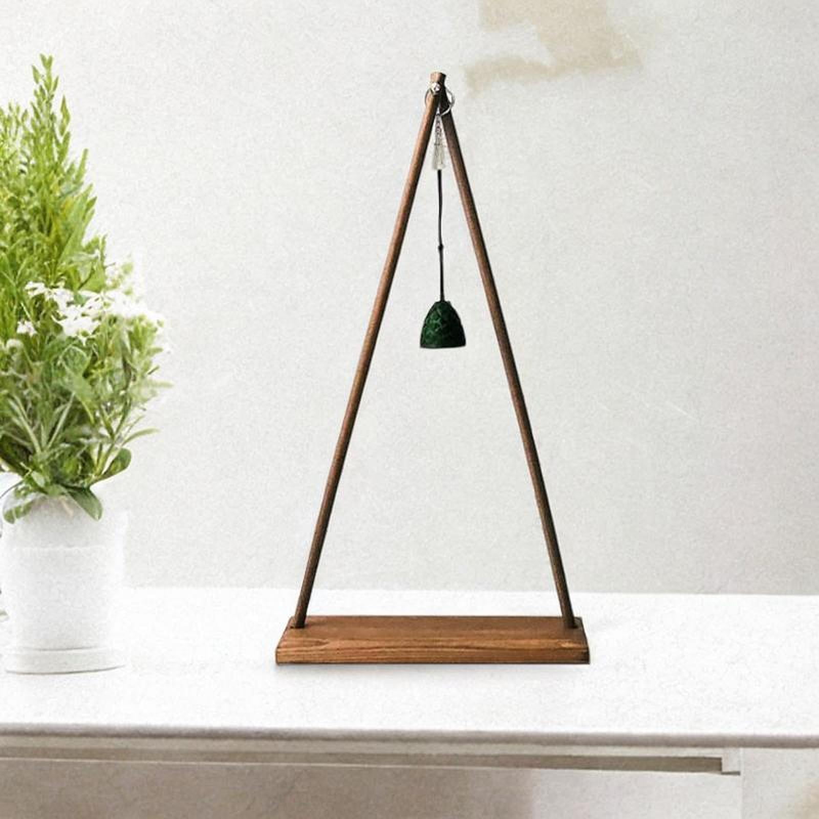 oshhni Wind Chime Stand 19.3 inch Solid Wood Display Rack for Light Tabletop Inside