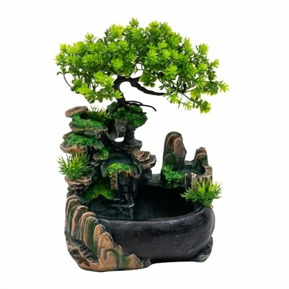 Indoor Tabletop Fountains Atomizing Desktop Humidifier with Rockery Tabletop Fountain Illuminated Waterfall Fountain Indoor for Home Office Bedroom Desk Decor