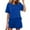 Blue, variant on Women's Oversized Short Sets 2 Piece Batwing Sleeve Solid Casual Top and Shorts Suits Casual Summer Outfits Sweatsuit 2 piece outfit